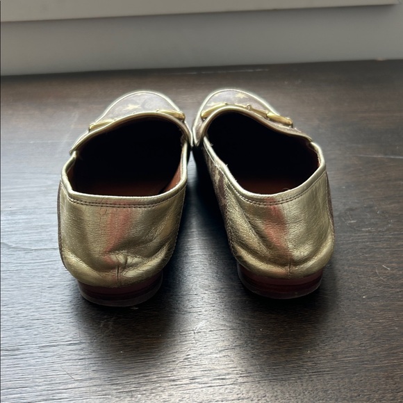 Coach Brown and Gold Star Pattern Loafers - Picture 3 of 5